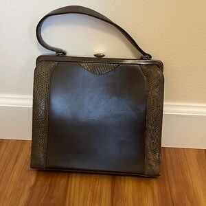 Vintage Brown Leather Handbag